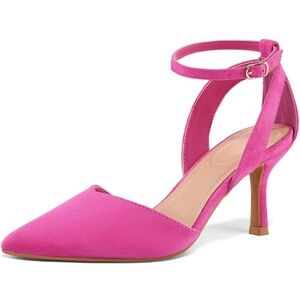 Elegant Pink Ankle Strap Heels